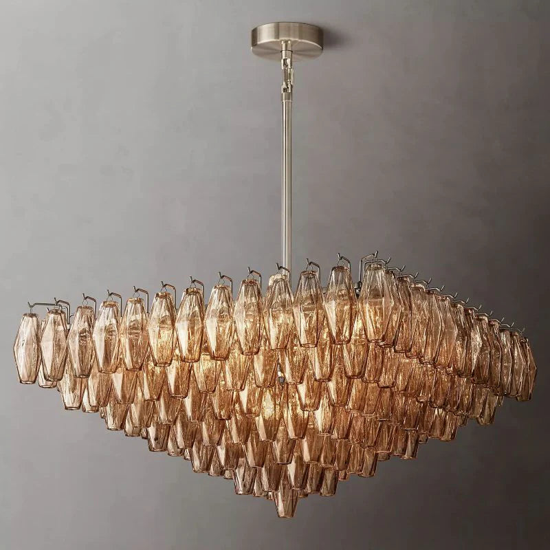 Chiara Glass Multi-Tier Square Chandelier 32"SQ - JutuLight