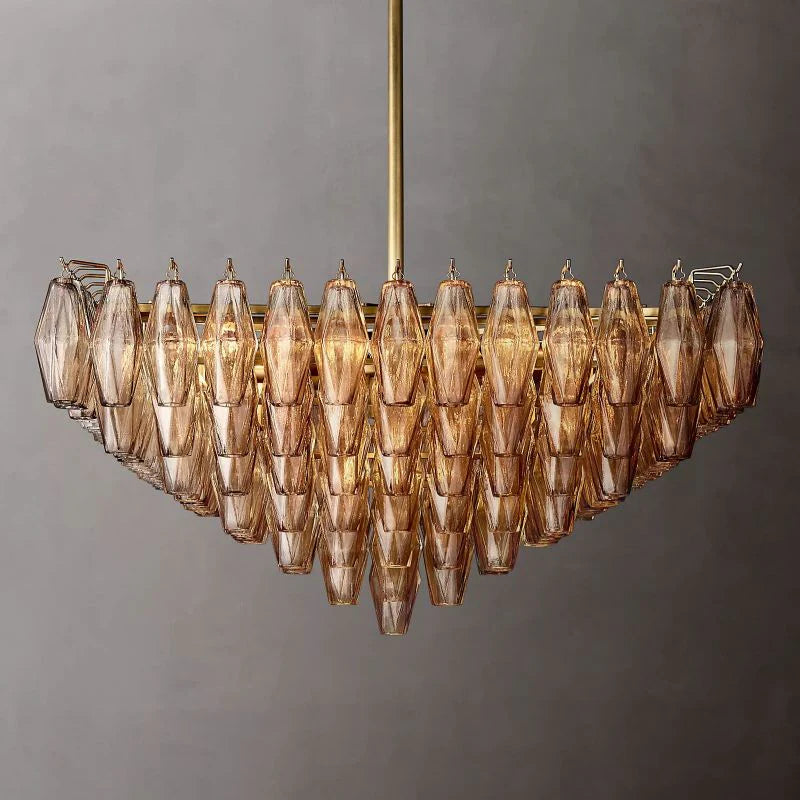 Chiara Glass Multi-Tier Square Chandelier 32"SQ - JutuLight