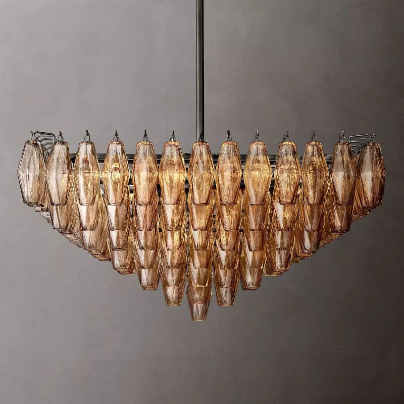 Chiara Glass Multi-Tier Square Chandelier 32"SQ - JutuLight