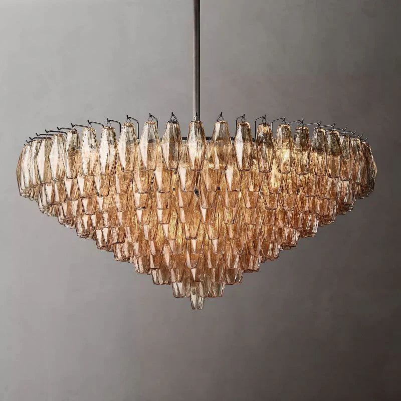 Chiara Glass Multi-Tier Round Chandelier 47" - JutuLight