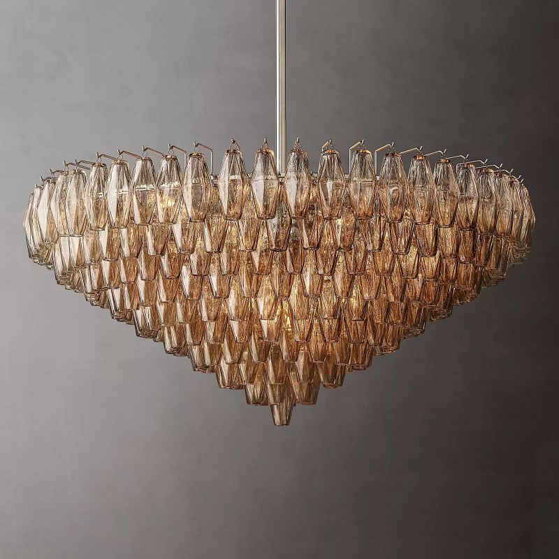 Chiara Glass Multi-Tier Round Chandelier 47" - JutuLight