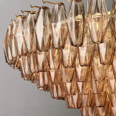 Chiara Glass Multi-Tier Round Chandelier 47" - JutuLight