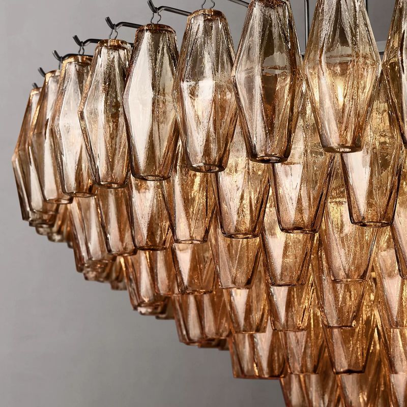 Chiara Glass Multi-Tier Round Chandelier 47" - JutuLight