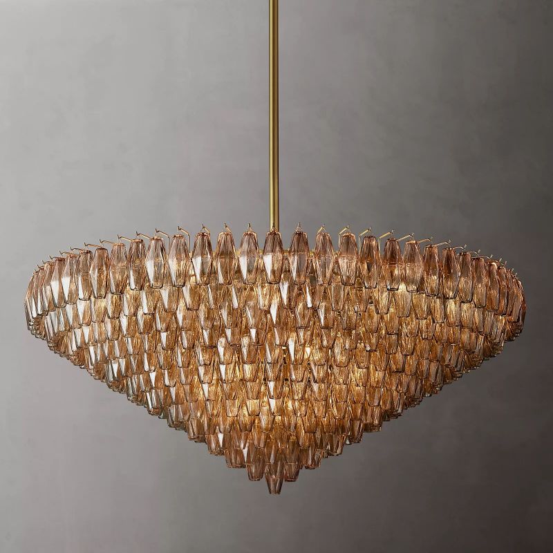 Chiara Glass Multi-Tier Round Chandelier 61" - JutuLight