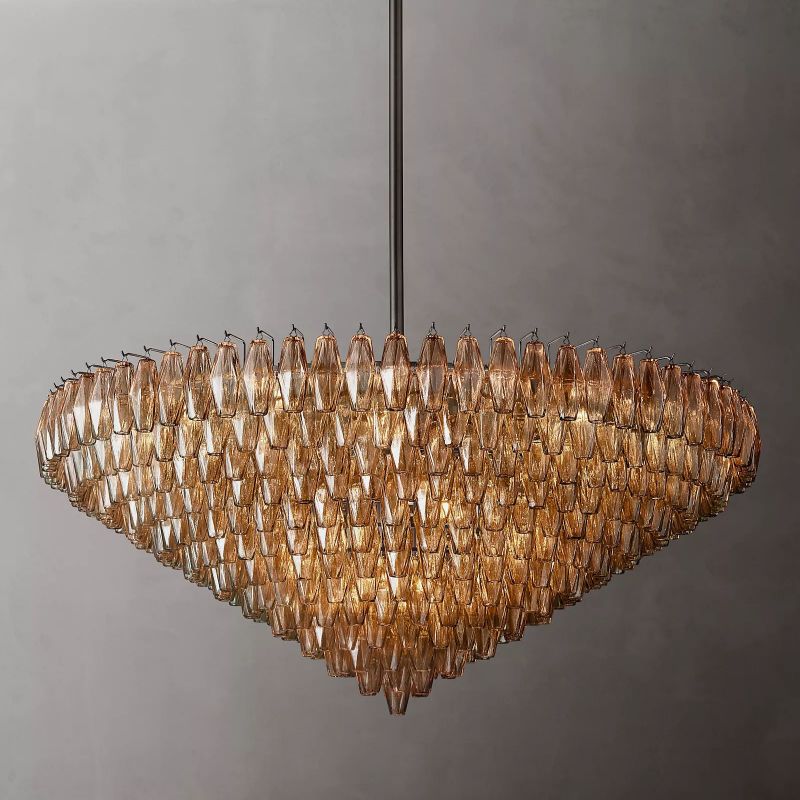 Chiara Glass Multi-Tier Round Chandelier 61" - JutuLight