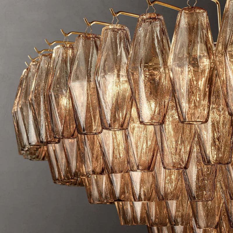 Chiara Glass Multi-Tier Round Chandelier 61" - JutuLight