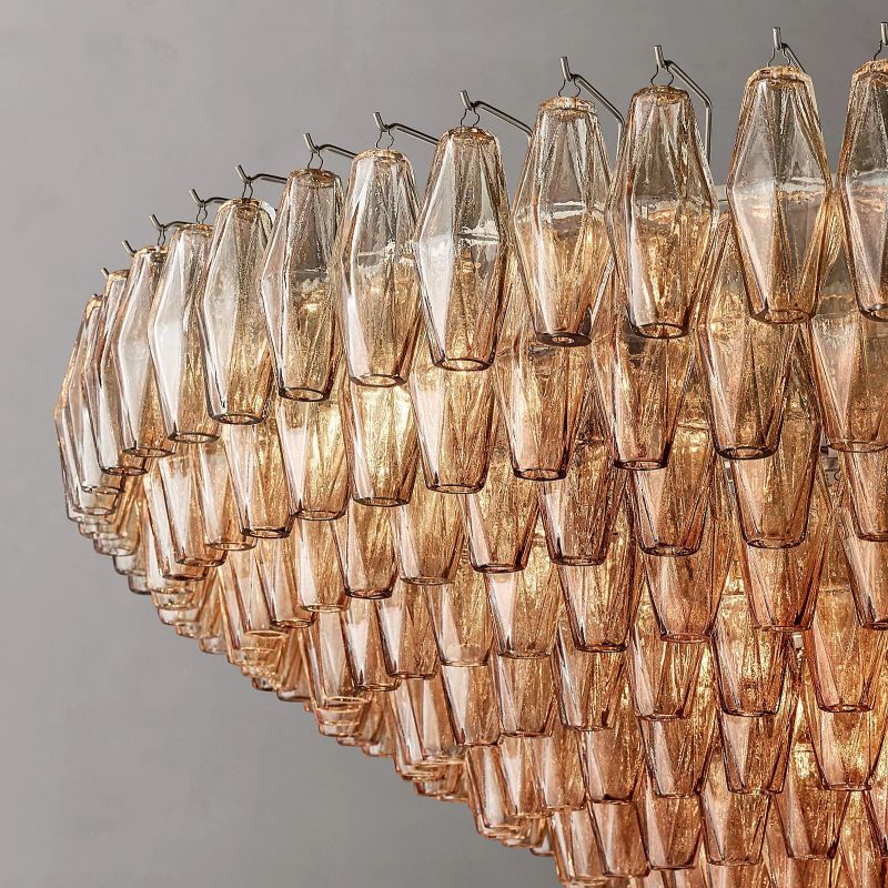 Chiara Glass Multi-Tier Round Chandelier 61" - JutuLight