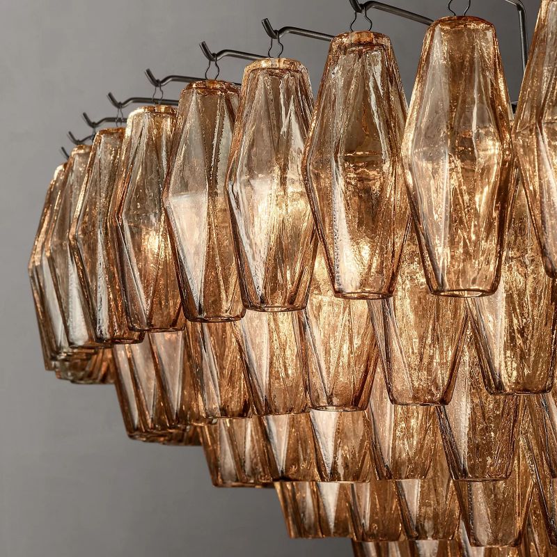Chiara Glass Multi-Tier Round Chandelier 61" - JutuLight