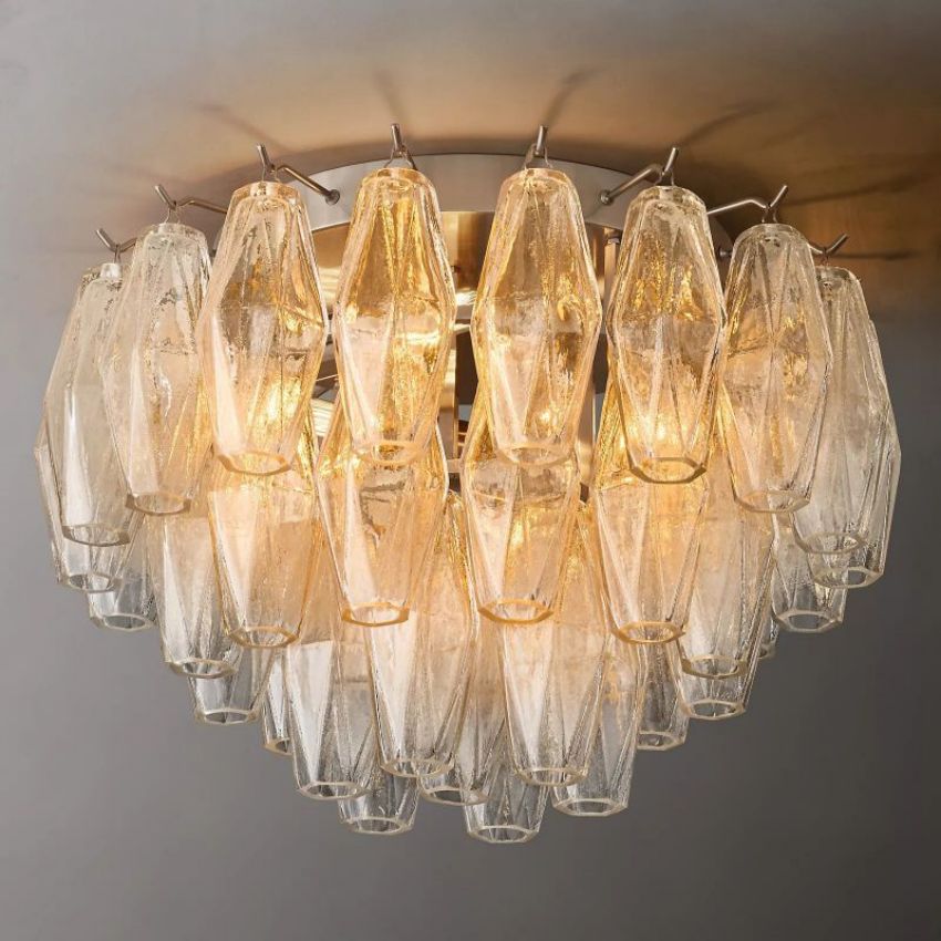 Chiaray Clear Glass Flushmount 17" - JutuLight