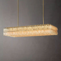 Chiara Clear Glass Rectangular Chandelier 74" - JutuLight