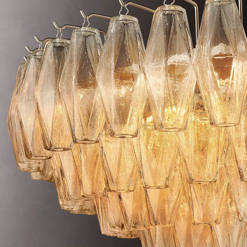 Chiara Clear Glass Tiered Round Chandelier 37" - JutuLight