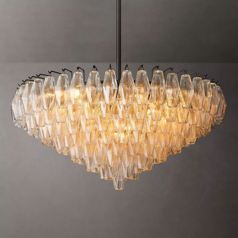 Chiara Clear Glass Tiered Round Chandelier 37" - JutuLight