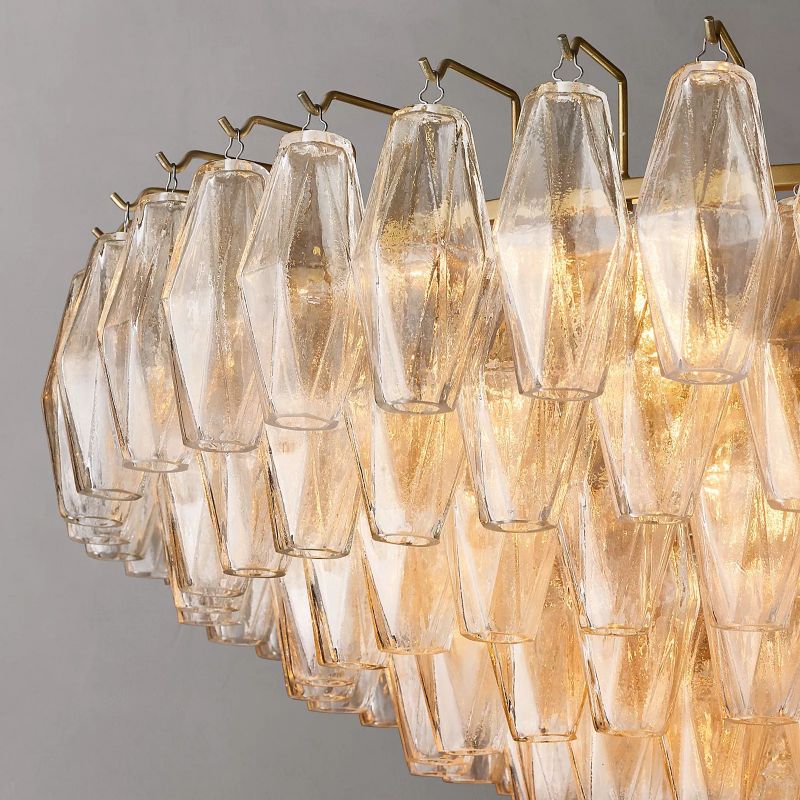 Chiara Clear Glass Tiered Round Chandelier 37" - JutuLight
