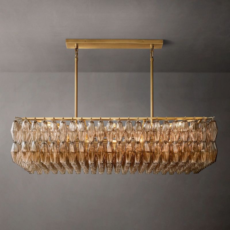 Chiara Glass Rectangular Chandelier 54" - JutuLight