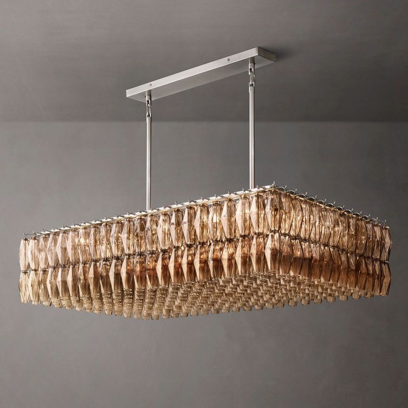 Chiara Glass Rectangular Chandelier 54" - JutuLight