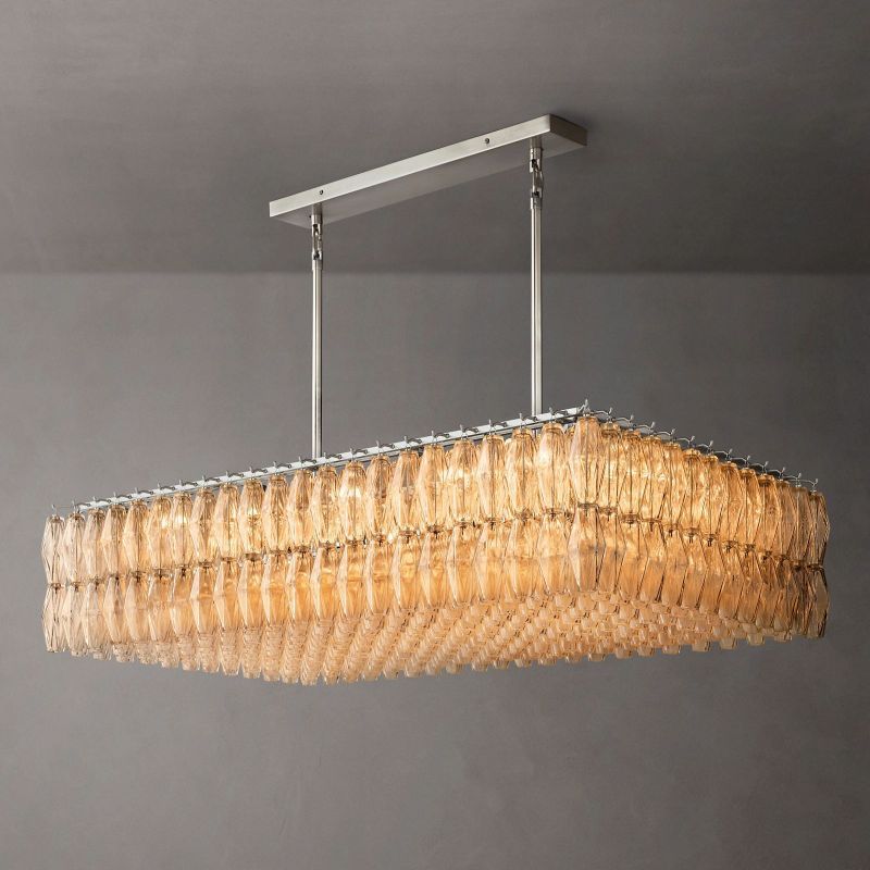 Chiara Glass Rectangular Chandelier 54" - JutuLight
