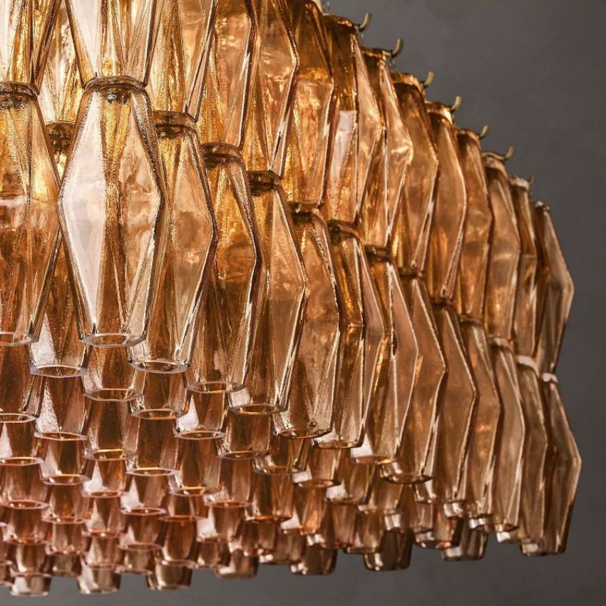 Chiara Smoke Glass Rectangular Chandelier 74" - JutuLight