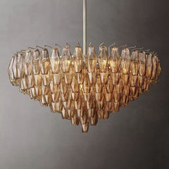 Chiara Smoke Glass Tiered Round Chandelier 37" - JutuLight
