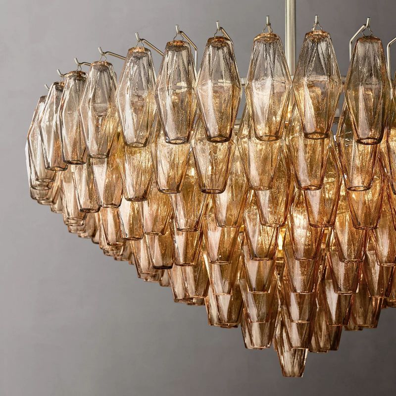 Chiara Smoke Glass Tiered Round Chandelier 37" - JutuLight
