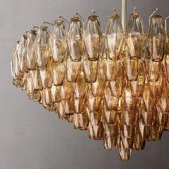 Chiara Smoke Glass Tiered Round Chandelier 37" - JutuLight