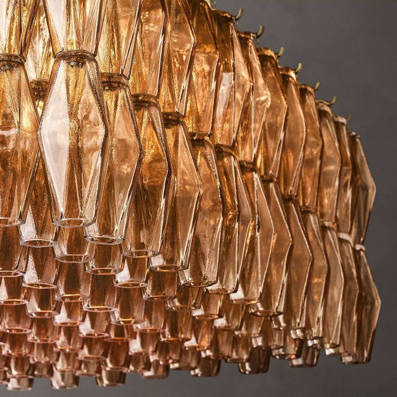 Chiara Smoke Glass Rectangular Chandelier 74" - JutuLight