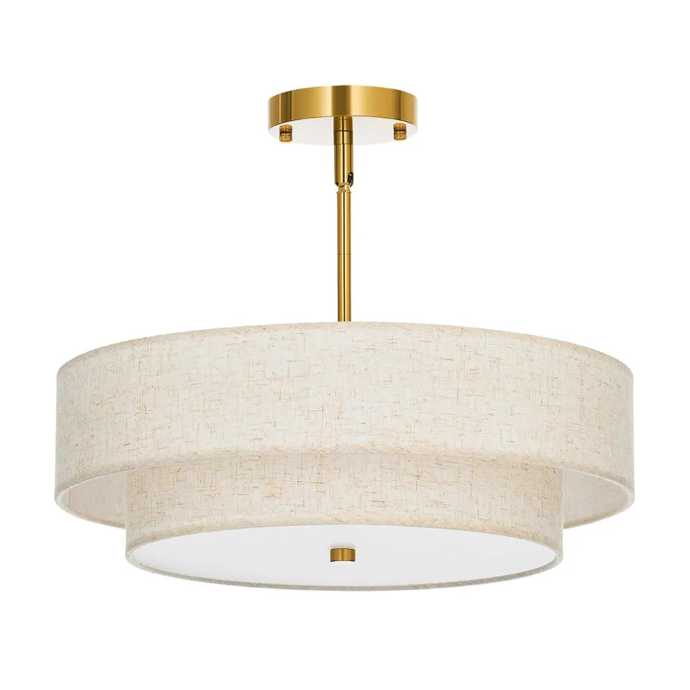 Stylish Drum Living Room Fabric Pendant Light