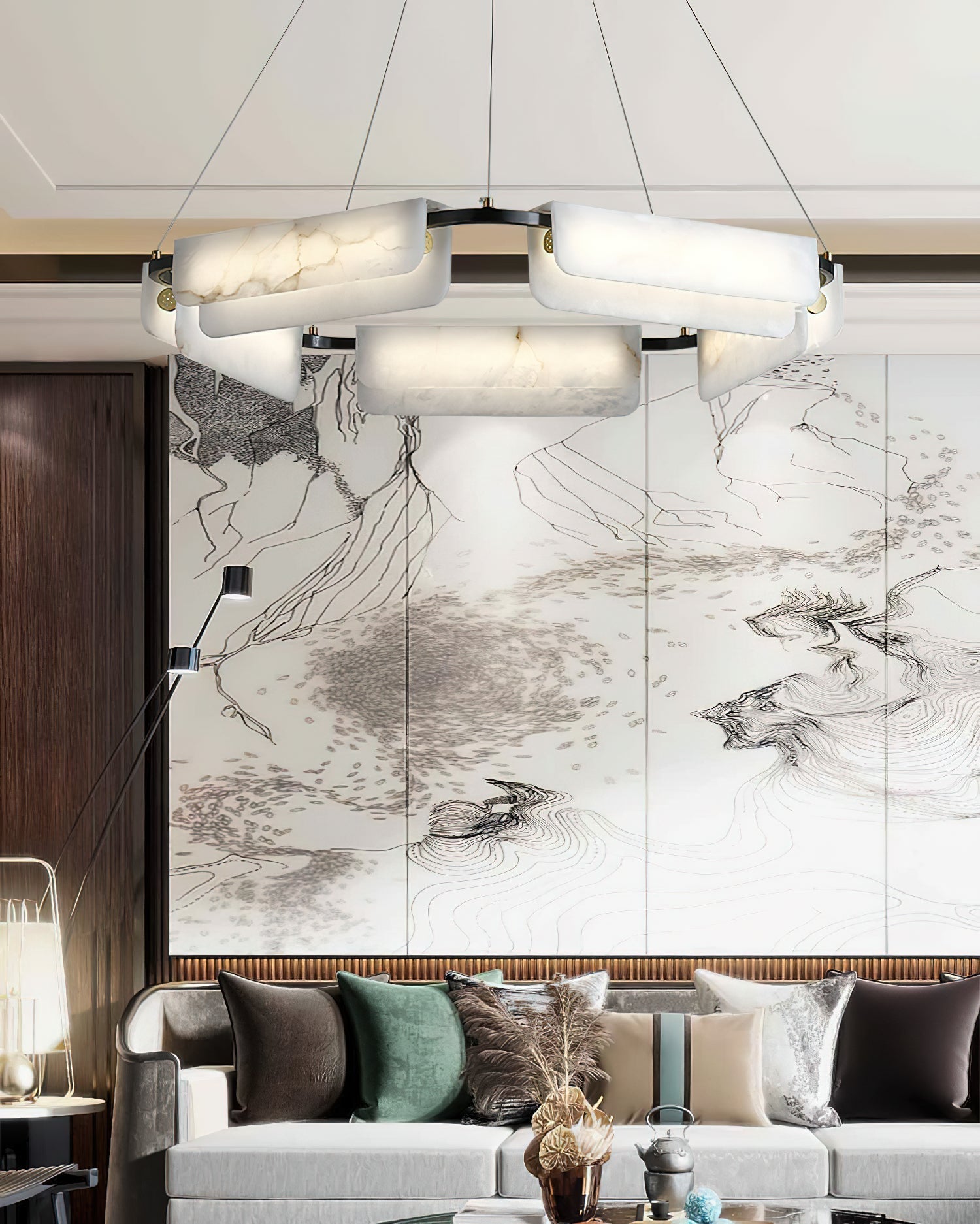 Delia Alabaster Chandelier - JutuLight