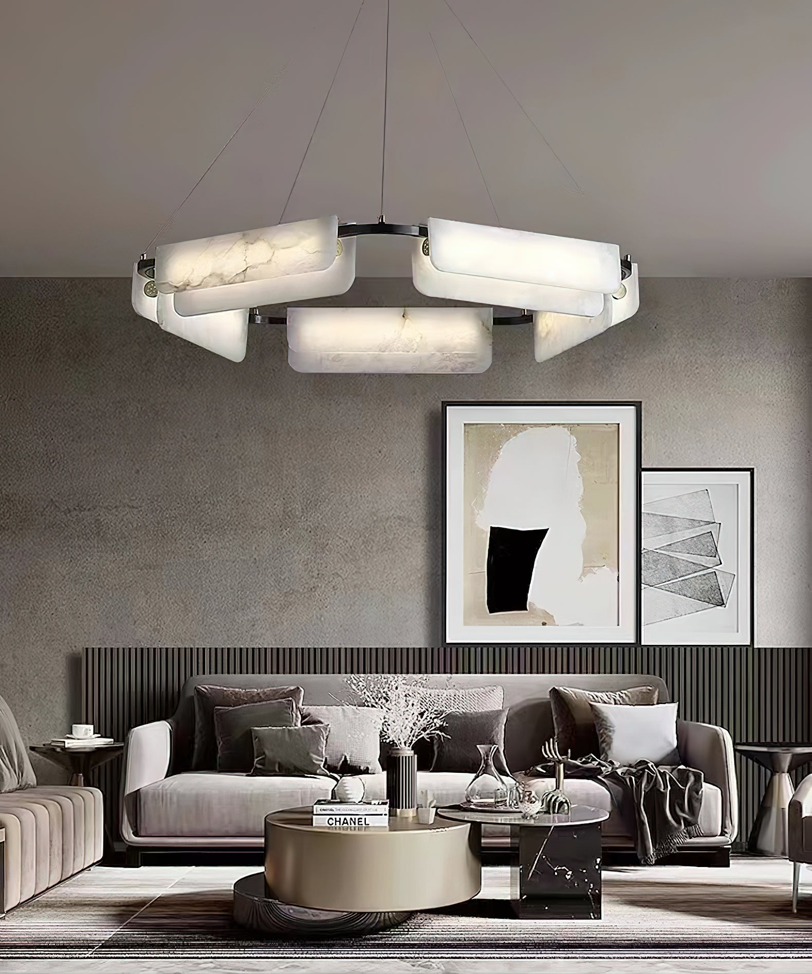Delia Alabaster Chandelier - JutuLight