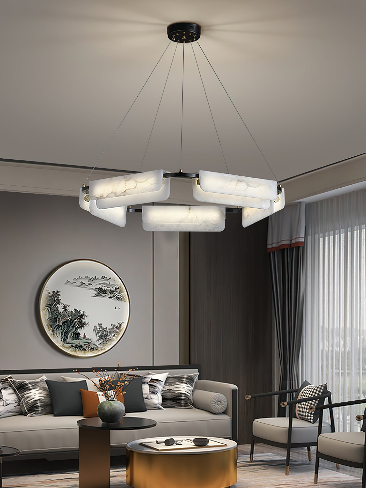 Delia Alabaster Chandelier - JutuLight