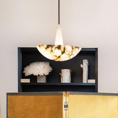 Dome Alabaster Pendant Light - JutuLight