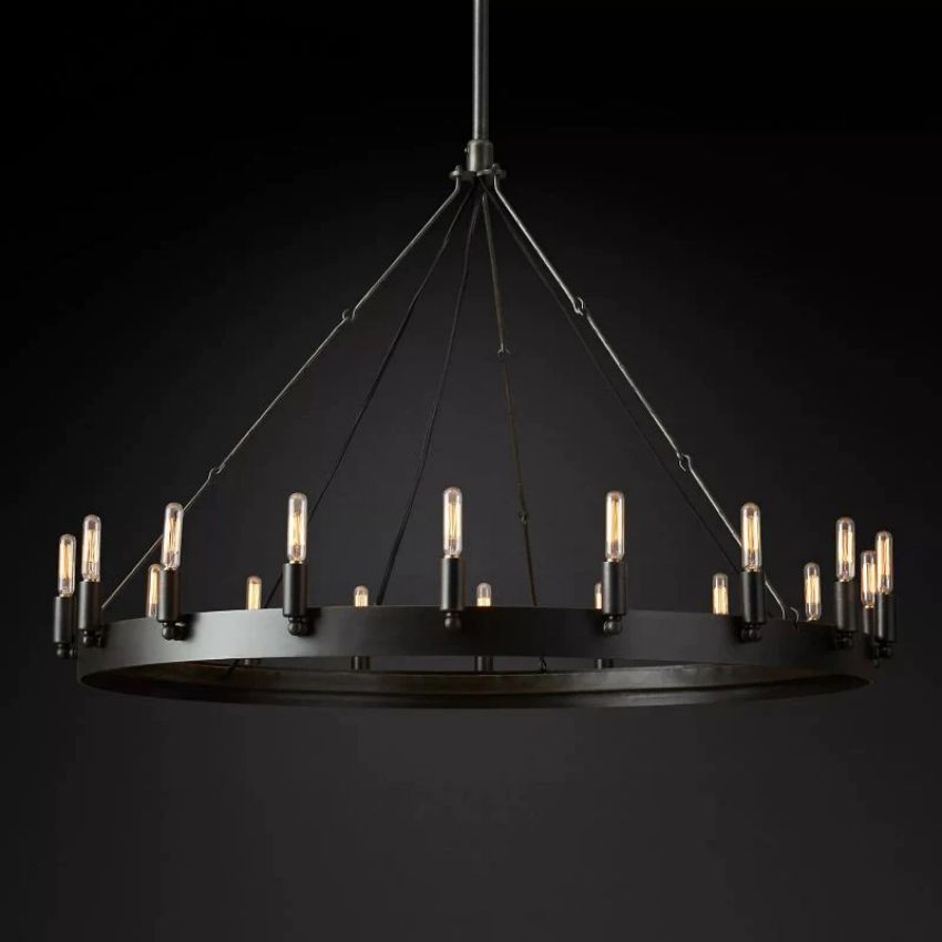 Caminy Vintage Filament Round Chandelier - JutuLight