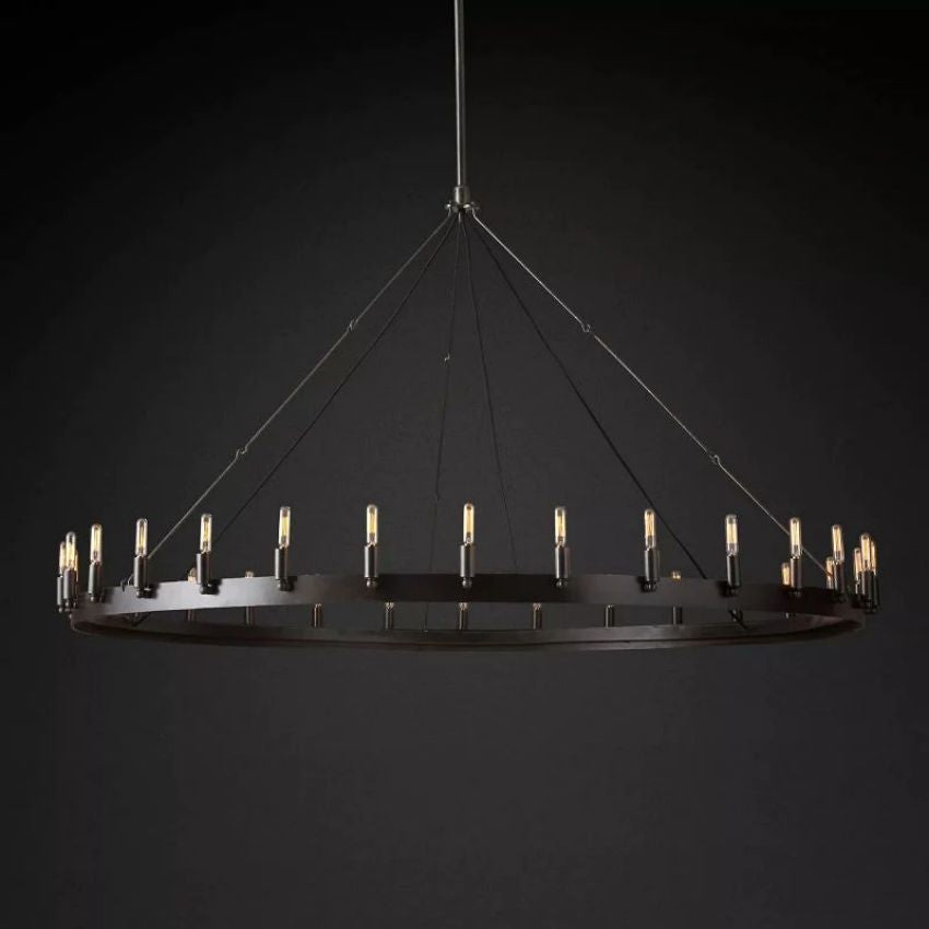 Caminy Vintage Filament Round Chandelier - JutuLight