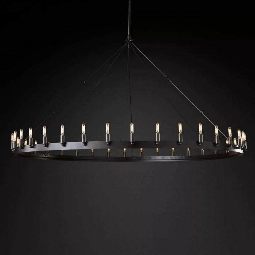 Caminy Vintage Filament Round Chandelier - JutuLight