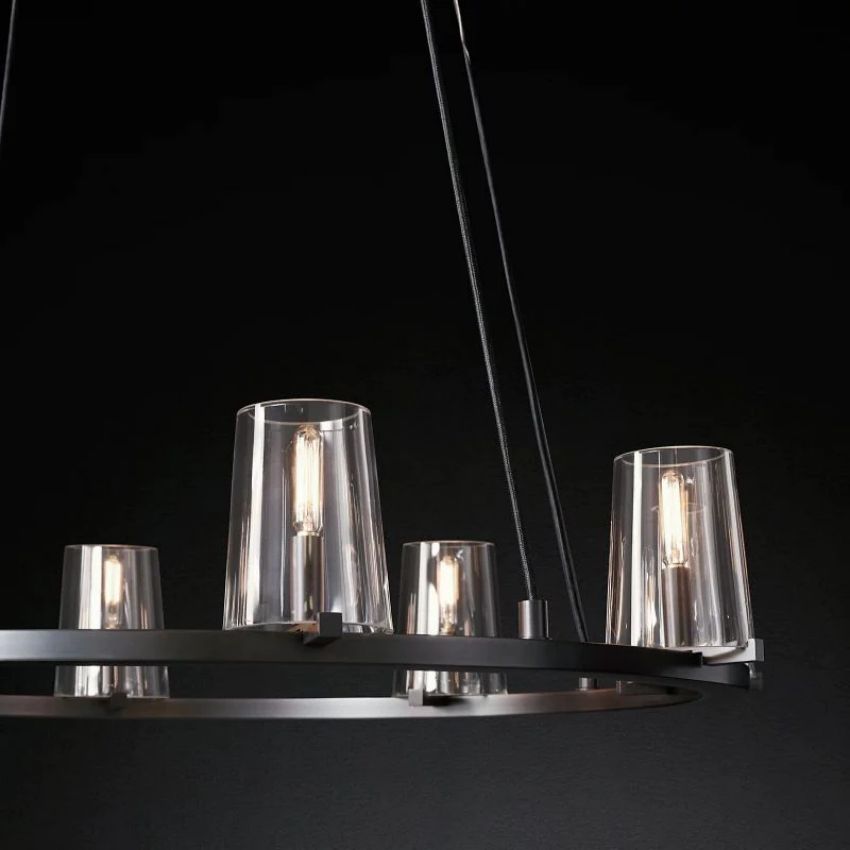Kuseay Glass Round Chandelier 36" - JutuLight