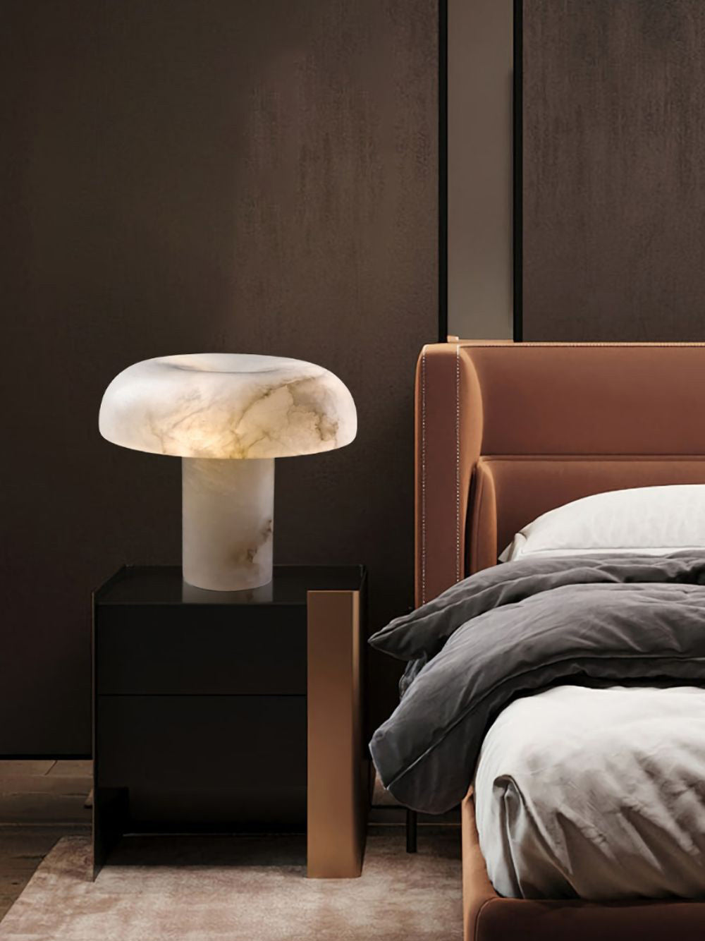 Mushroom Alabaster Table Lamp - JutuLight