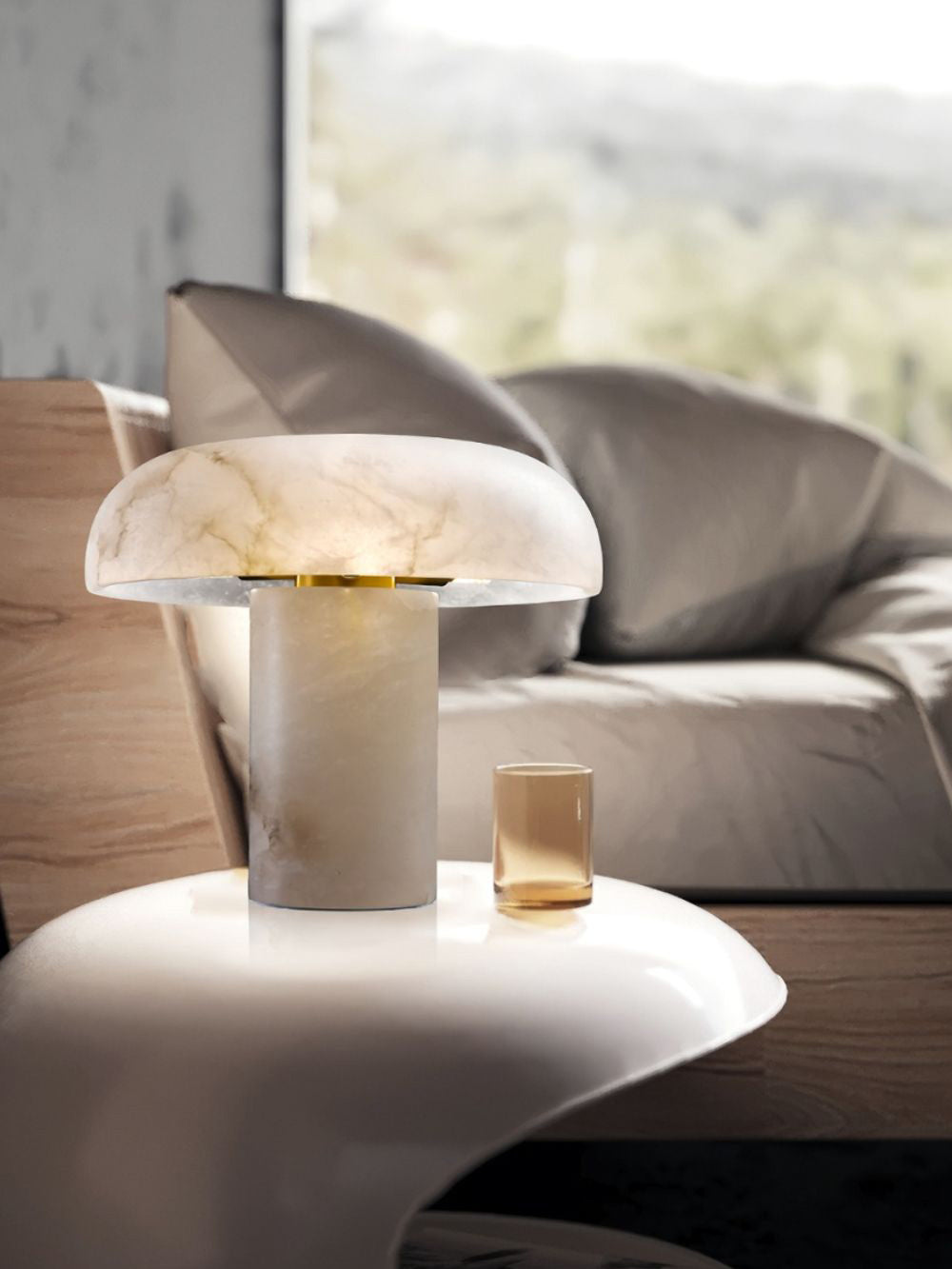 Mushroom Alabaster Table Lamp - JutuLight