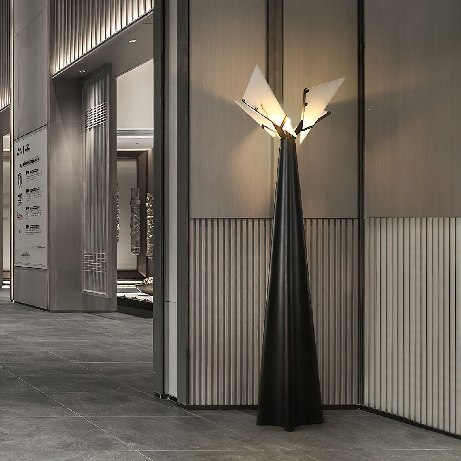 Nun Drape Alabaster Floor Lamp - JutuLight