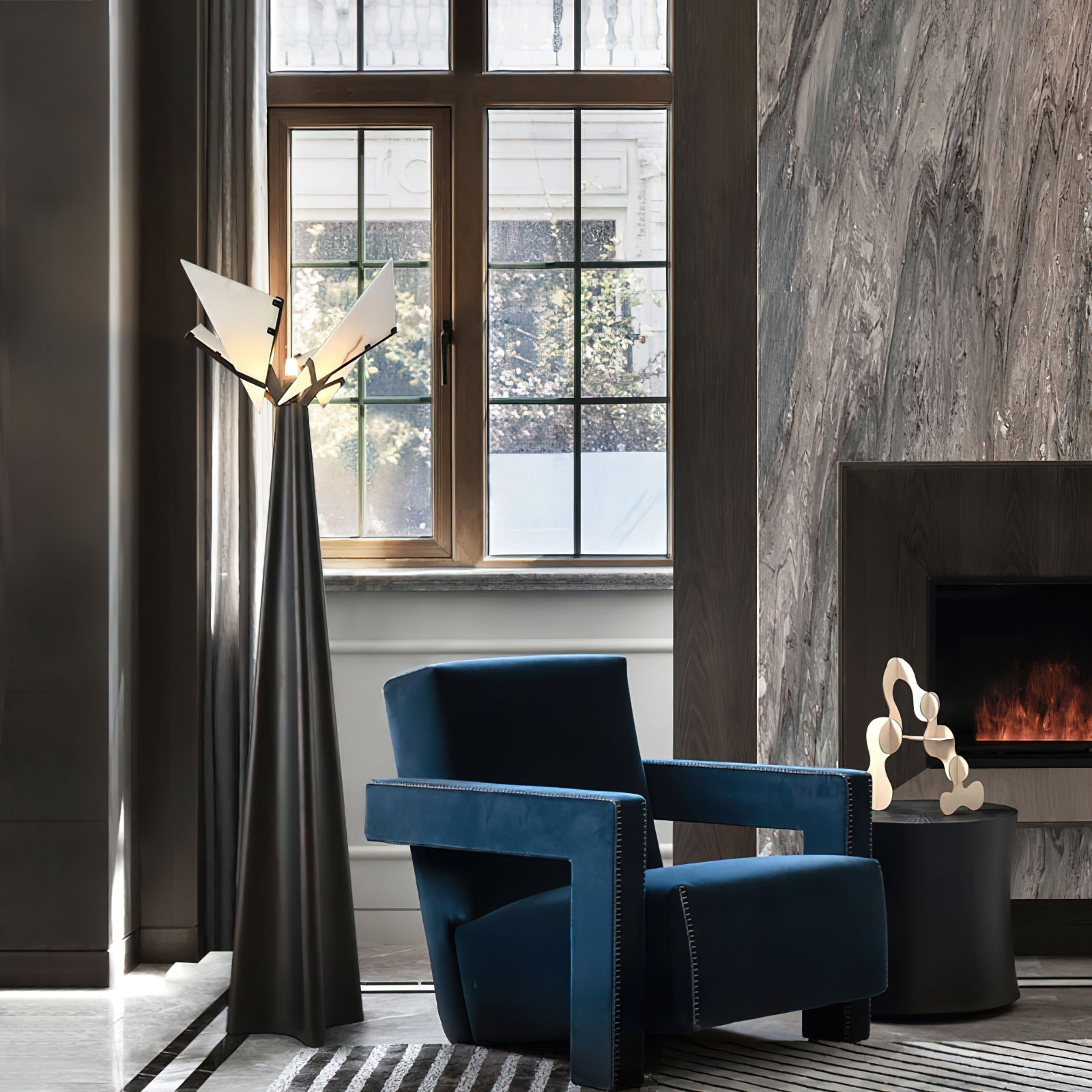 Nun Drape Alabaster Floor Lamp - JutuLight