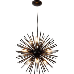 OMUNIN 9-Light Sputnik Chandelier, Mid-Century Starburst Design, Modern Pendant Light