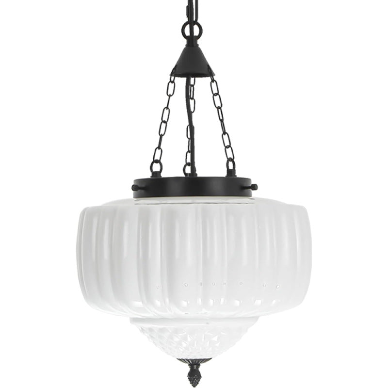 European retro simple glass iron chandelier