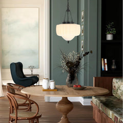 European retro simple glass iron chandelier