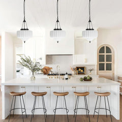 European retro simple glass iron chandelier