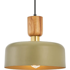 Modern Wood and Brass Adjustable Metal Chandelier