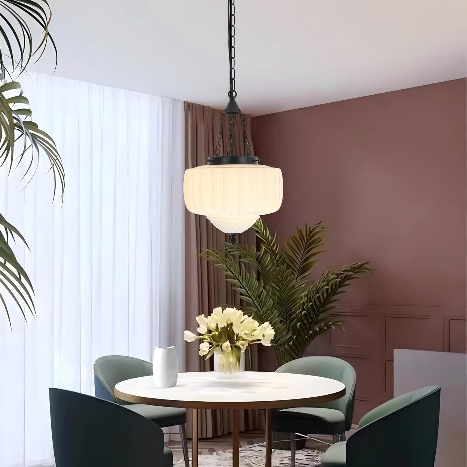 European retro simple glass iron chandelier