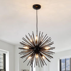OMUNIN 9-Light Sputnik Chandelier, Mid-Century Starburst Design, Modern Pendant Light