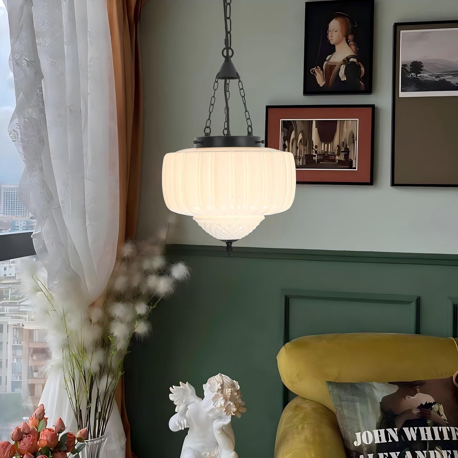 European retro simple glass iron chandelier