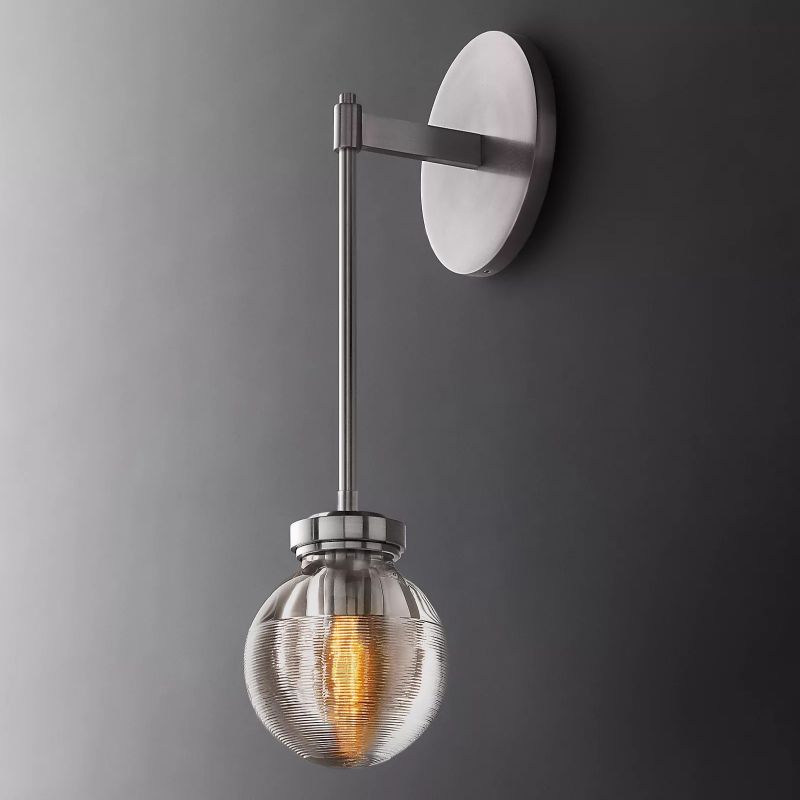 Popular Pearl Glass Ball Single-Head Wall Sconce(Rod) - JutuLight