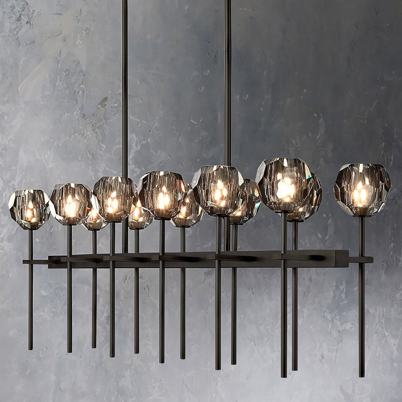 Boule Cristal Double Linear Chandelier 60" - JutuLight