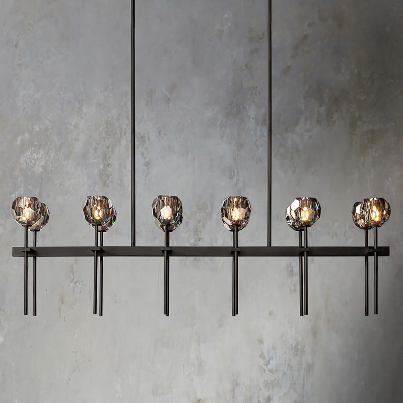 Boule Cristal Double Linear Chandelier 60" - JutuLight