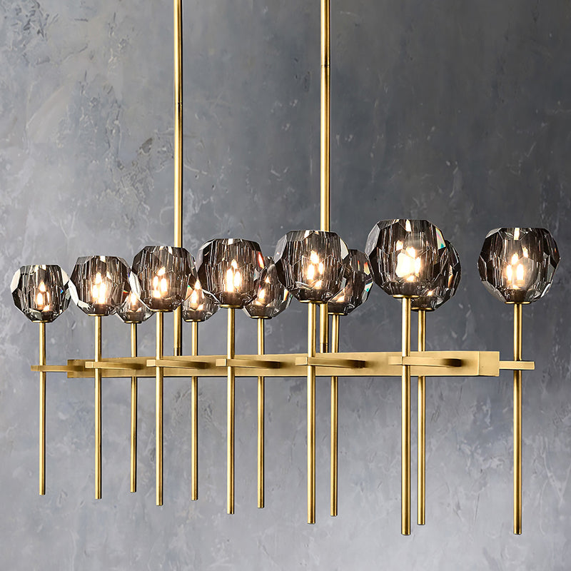 Boule Cristal Double Linear Chandelier 60" - JutuLight